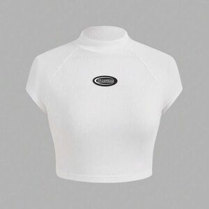 Letter Patch Cropped Tee